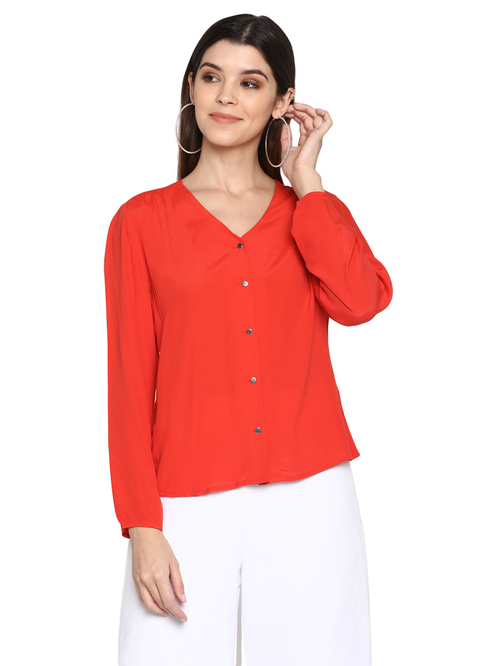 Mode By Red Tape Orange Blouse Top Price in India