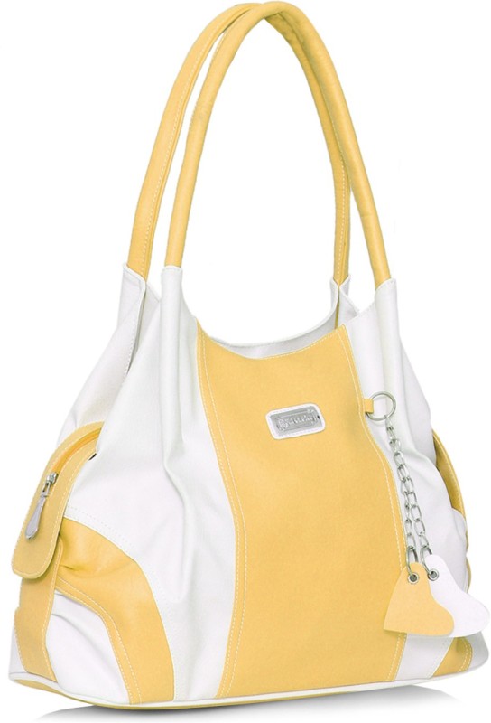 Women White, Yellow Shoulder Bag Price in India