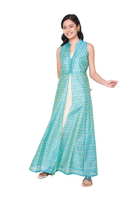 Global Desi Blue Printed Coordinates Price in India