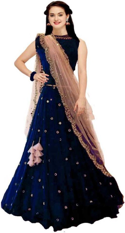 Embroidered Semi Stitched Lehenga Choli Price in India