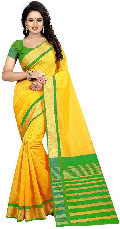 Solid Fashion Cotton Silk Saree Price in India