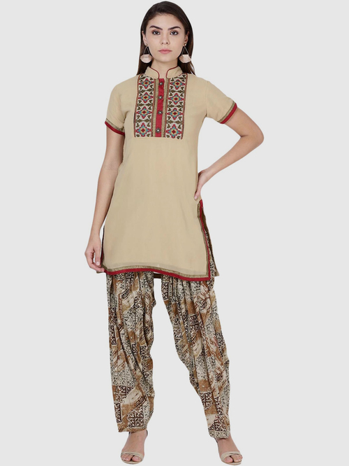 Soch Beige Embroidered Kurta Salwar Set Price in India