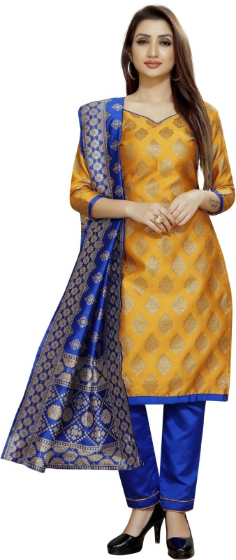 INDIAN CULTURE Brocade Self Design, Solid Kurta & Palazzo Material Price in India