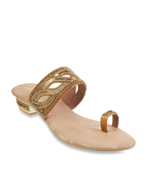 Metro Antique Gold Toe Ring Sandals Price in India