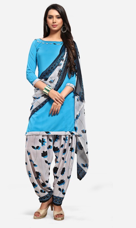 EthnicJunction Crepe Geometric Print, Printed Salwar Suit Material Price in India