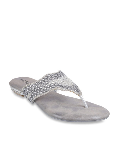 Metro Silver Thong Sandals Price in India