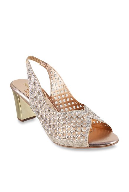 Mochi Rose Gold Sling Back Sandals Price in India