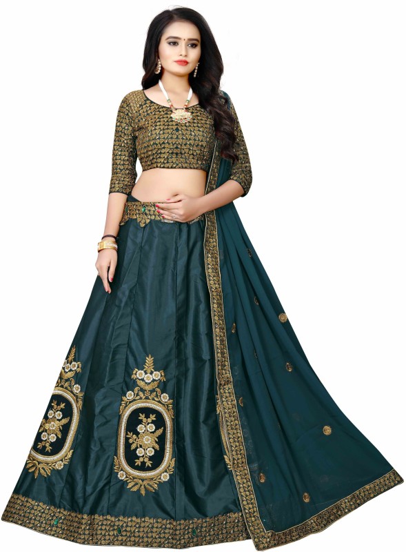 Embroidered Semi Stitched Lehenga Choli Price in India