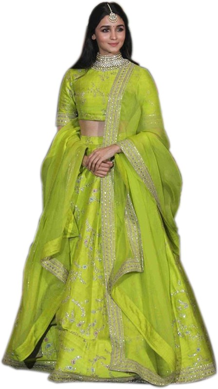 Embroidered Semi Stitched Lehenga Choli Price in India