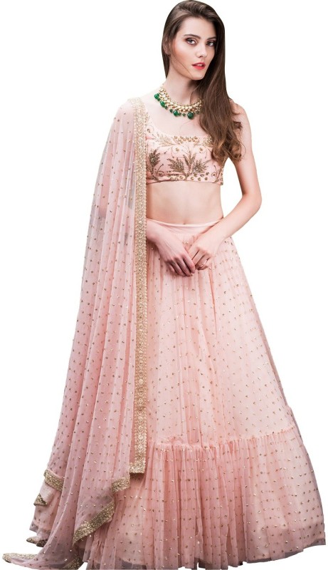 Embroidered Semi Stitched Lehenga Choli Price in India