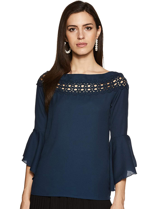 Style Quotient Navy Lace Top Price in India