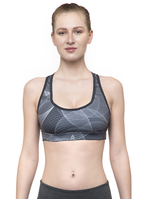 Reebok Grey Non Wired Non Padded Sports Bra Price in India