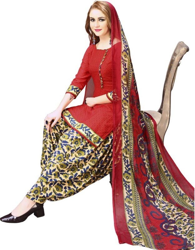 Saara Crepe Printed Kurta & Patiyala Material Price in India