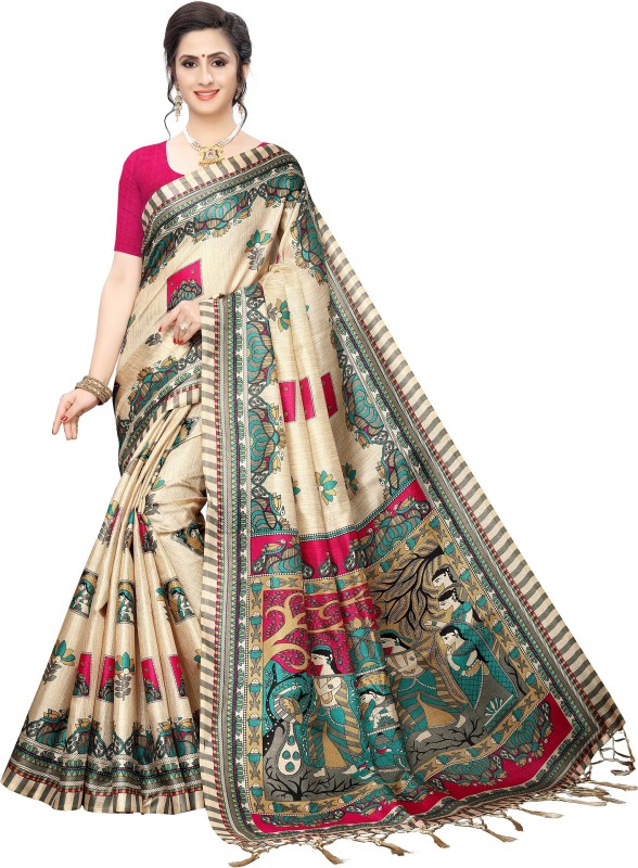 Printed, Graphic Print Daily Wear Khadi Silk Saree Price in India