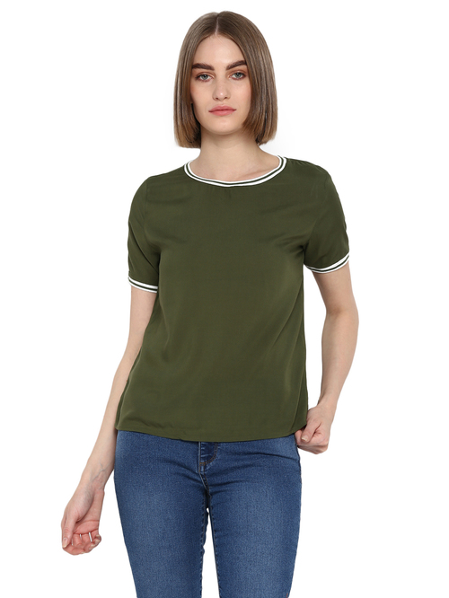 Mode By Red Tape Olive Blouse Top Price in India