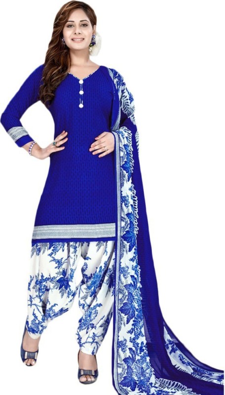 Sharvi Crepe Floral Print Salwar Suit Material Price in India