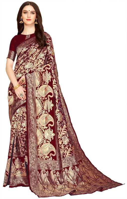 Woven Banarasi Jacquard Saree Price in India