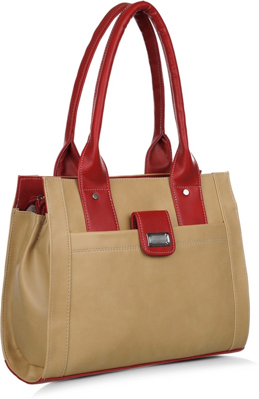 Women Beige, Red Shoulder Bag Price in India