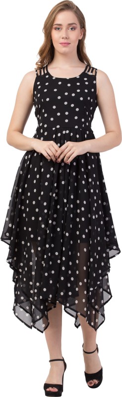 Women Asymmetric Black Dress Price in India