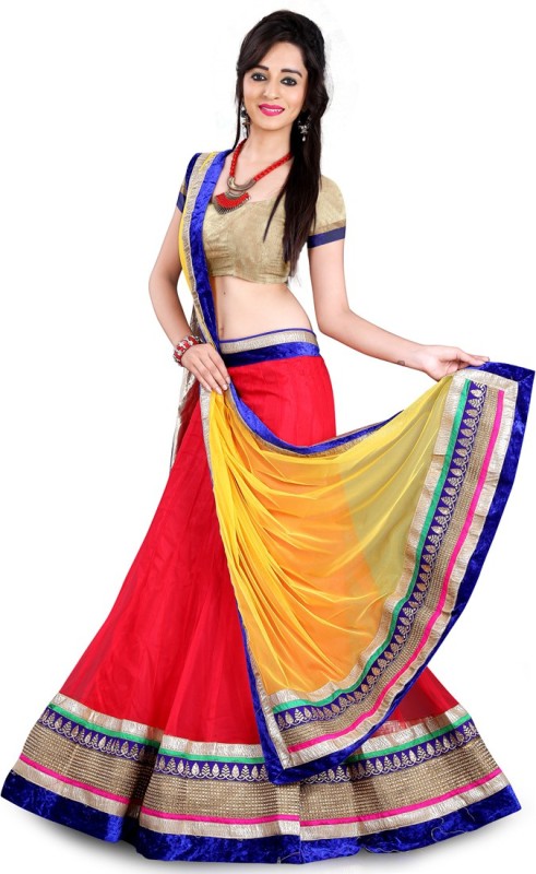 Applique Semi Stitched Lehenga Choli Price in India