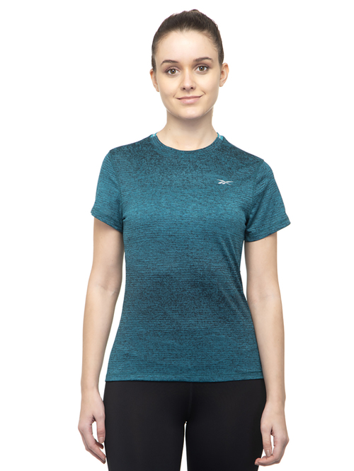 Reebok Turquoise Textured T-Shirt Price in India