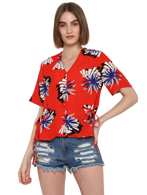 Mode By Red Tape Orange Blouse Top Price in India