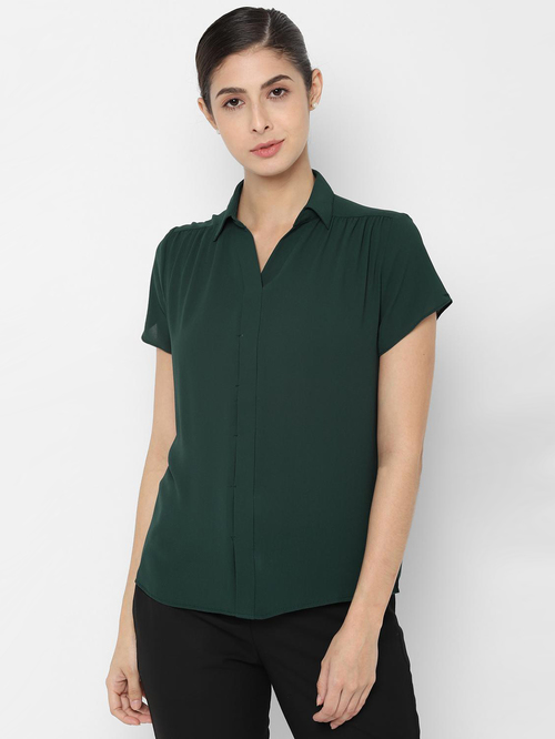 Solly by Allen Solly Green Regular Fit Shirt Price in India