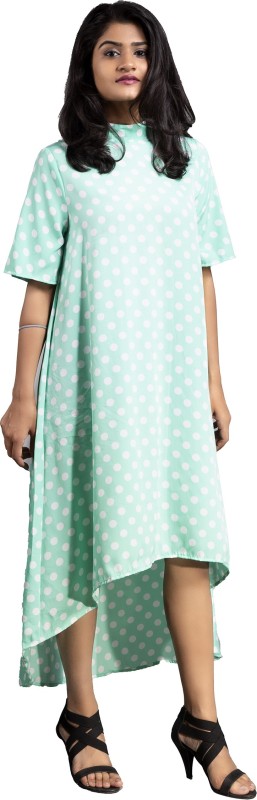 Women High Low Light Blue Dress Price in India