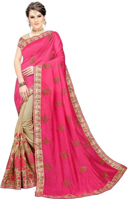 Embroidered Bollywood Silk Blend Saree Price in India