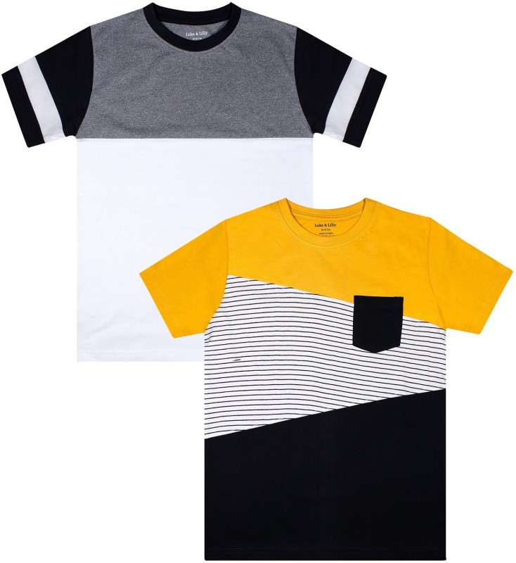 Boys Colorblock Cotton Jersey T Shirt Price in India