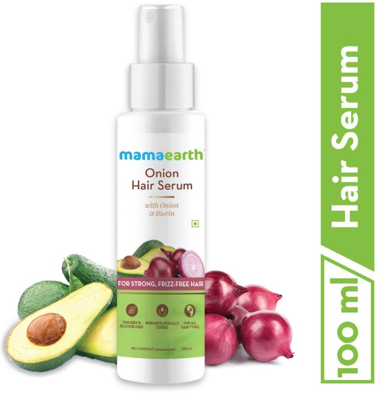 Mamaearth Onion Hair Serum For Silky & Smooth Hair, Tames Frizzy Hair, with Onion & Biotin for Strong, Tangle Free & Frizz-Free Hair - 100 ml Price in India