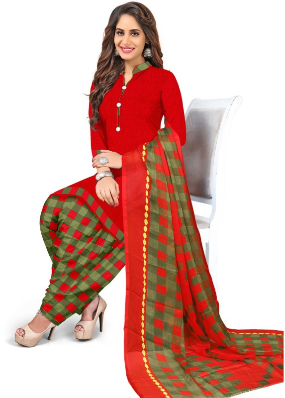 Saara Crepe Geometric Print, Solid, Checkered, Printed Salwar Suit Material Price in India