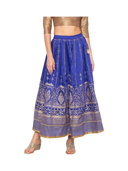 Globus Blue Printed Skirt Price in India