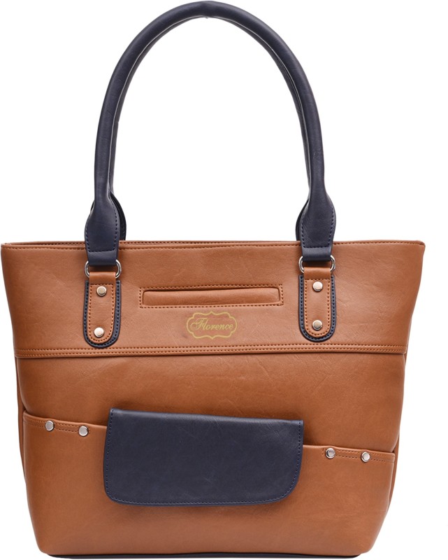 Women Tan, Blue Shoulder Bag Price in India