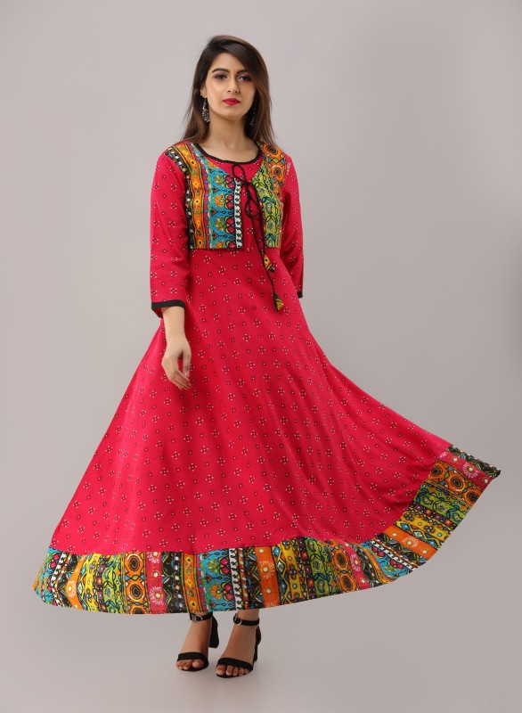 Women Printed Pure Cotton Anarkali 