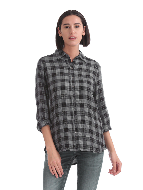 U.S. Polo Assn. Black Checks Shirt Price in India