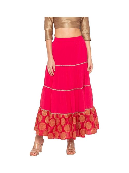 Globus Pink Printed Skirt Price in India