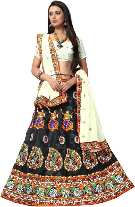 Embroidered Semi Stitched Lehenga Choli Price in India