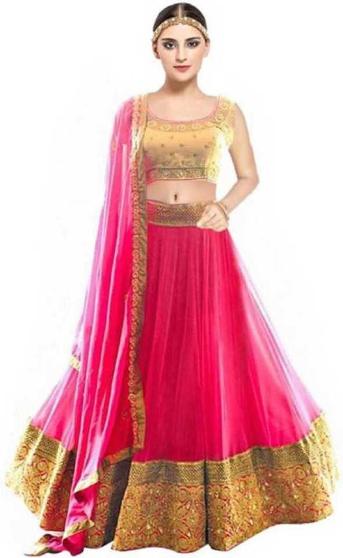 Embroidered Semi Stitched Lehenga Choli Price in India