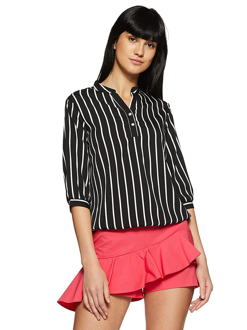 Style Quotient Black Striped Top Price in India