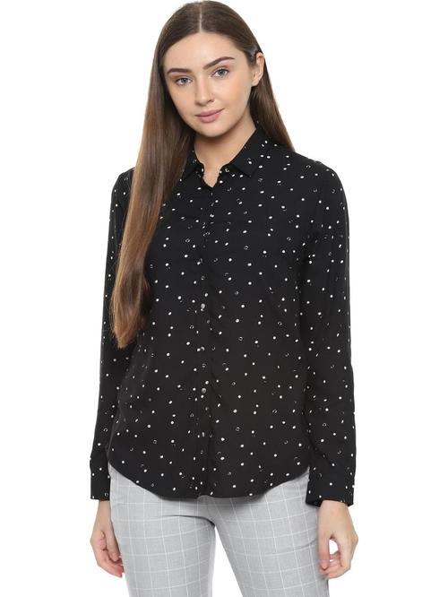 Solly by Allen Solly Black Printed Shirt Price in India