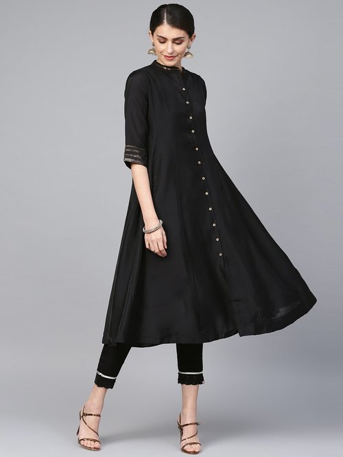 Juniper Black A Line Kurti Price in India