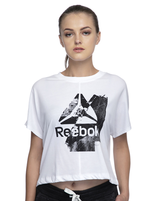 Reebok White Printed T-Shirt Price in India