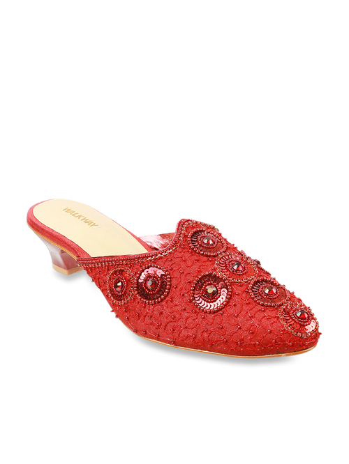 Walkway Maroon Mule Shoes Price in India