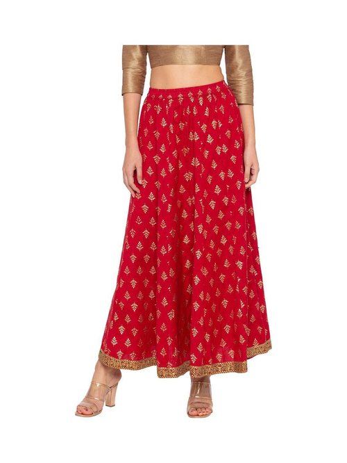 Globus Maroon Printed Skirt Price in India