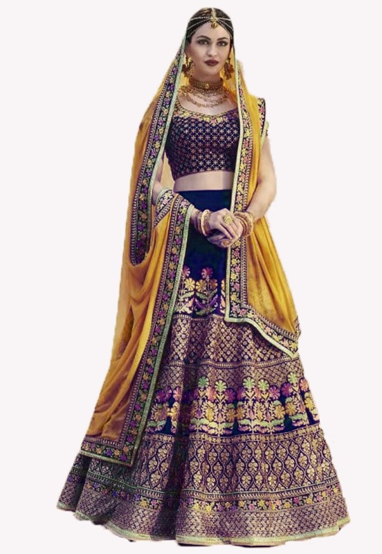 Embroidered Semi Stitched Lehenga Choli Price in India