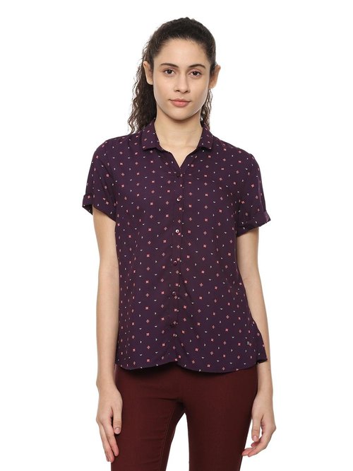 Solly by Allen Solly Purple Printed Shirt Price in India