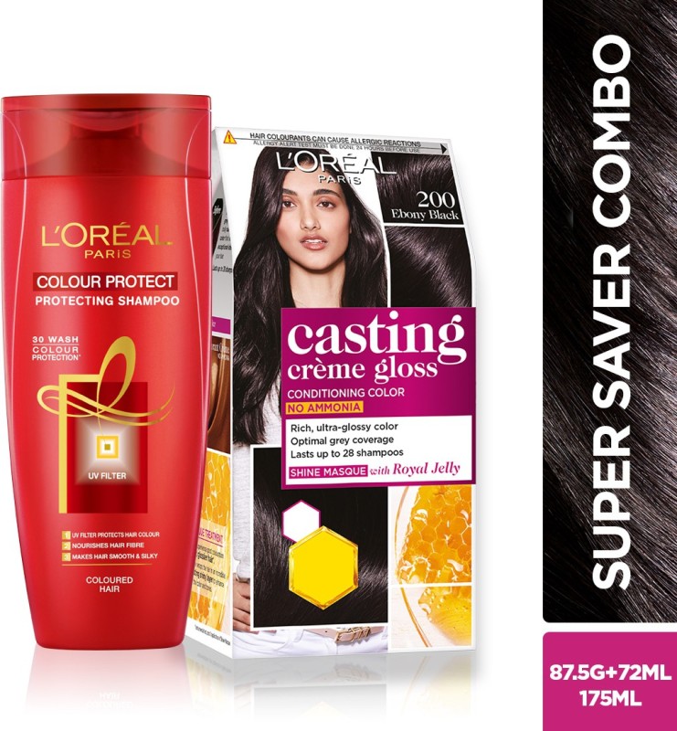 L'Oreal Paris Casting Creme Gloss (Ebony Black 200) Hair Color and Shampoo Price in India