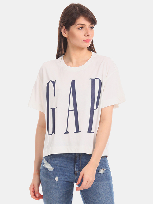 GAP Off White Printed T-Shirt Price in India