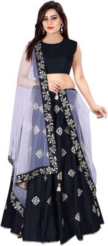 Embroidered Semi Stitched Lehenga Choli Price in India